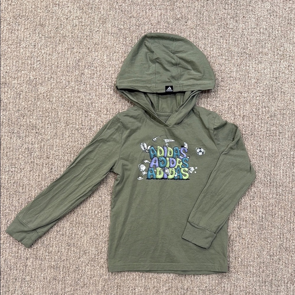 Adidas Kids Green Hoodie